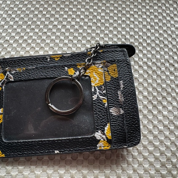 Coach Black and Yellow Floral Key Fob and Change holder. - Picture 7 of 9